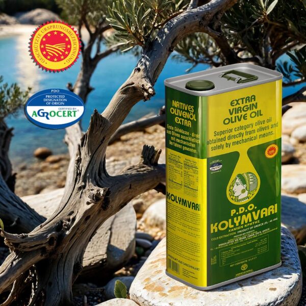 Kolymvari P.D.O. Premium Olivenöl – 5L Kanister – Extra Nativ aus Kreta | 100% Koroneiki Oliven | Kaltextraktion & Handernte | Nährstoffreich und naturrein | Höchste Qualität mit niedrigem Säuregehalt für Gesundheit und Geschmack - Image 2