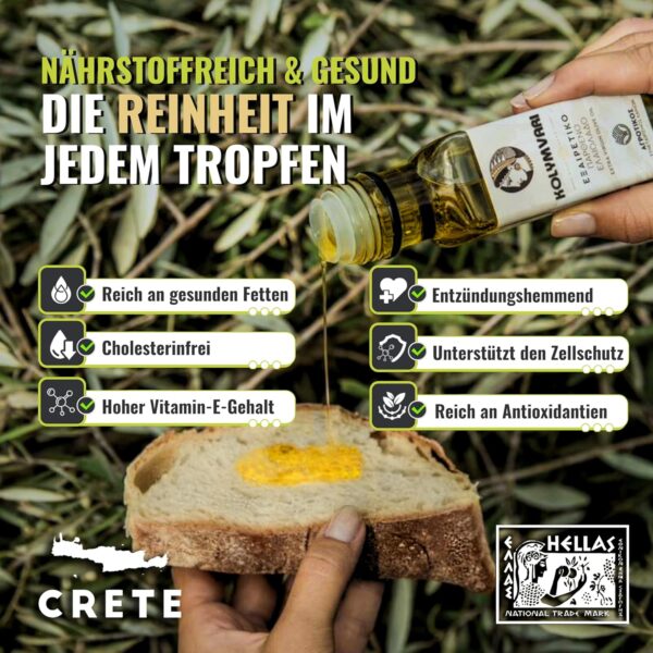 Kolymvari P.D.O. Premium Olivenöl – 5L Kanister – Extra Nativ aus Kreta | 100% Koroneiki Oliven | Kaltextraktion & Handernte | Nährstoffreich und naturrein | Höchste Qualität mit niedrigem Säuregehalt für Gesundheit und Geschmack - Image 5